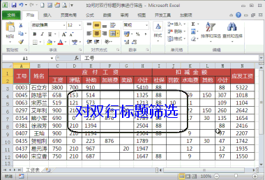 excel操作技巧对双行标题筛选-2