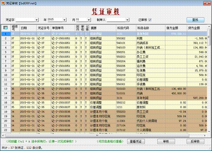 财务软件-凭证审核