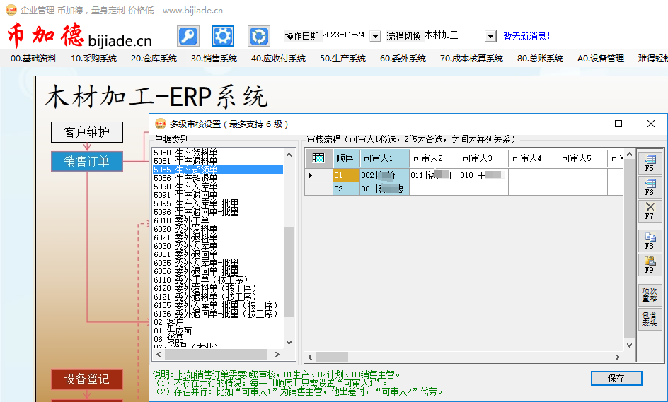 币加德ERP系统集成OA办公-多级审核